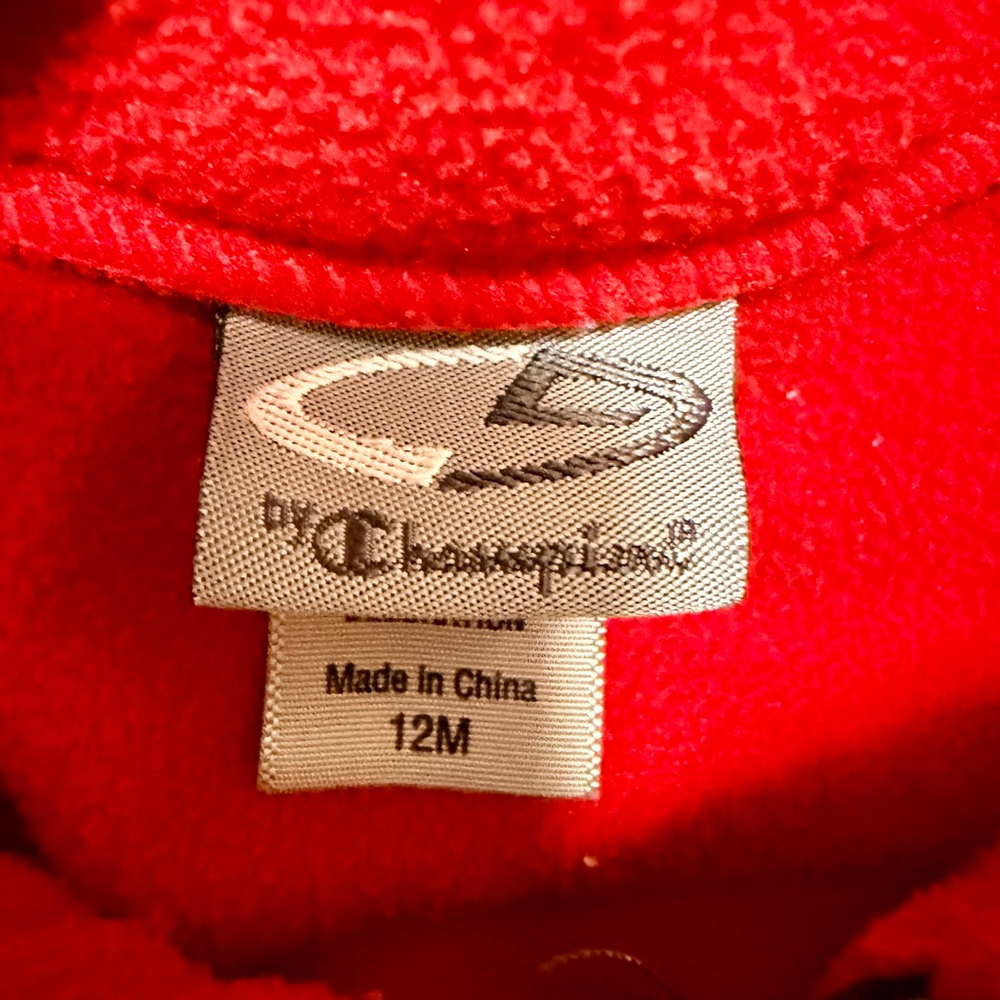 Champion C9 Baby Boys' Red & Gray Fleece Full-Zip Jacket - Size 12M - Picture 5 of 10